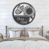 Custom-Sunflower-Monogram-Metal-Wall-Art-LED-Light-5