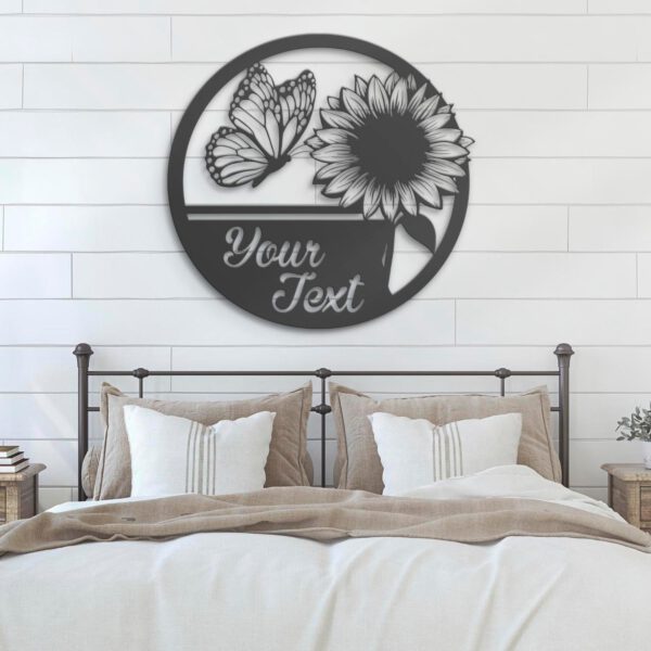 Custom-Sunflower-Monogram-Metal-Wall-Art-LED-Light-5