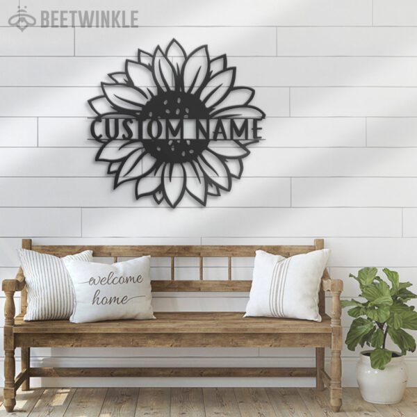 Custom-Sunflower-Monogram-Metal-Wall-Art-LED-Light-7-1