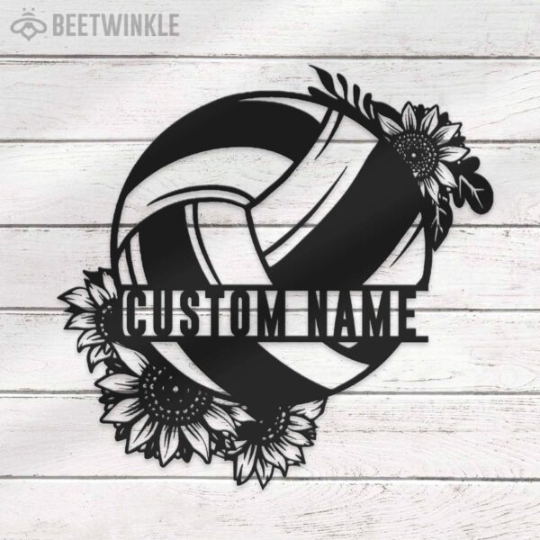 Custom-Sunflower-Volleyball-Metal-Wall-Art-LED-Light-7