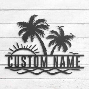 Custom-Sunshine-Palm-Tree-Beach-House-Metal-Wall-Art-LED-Light-3