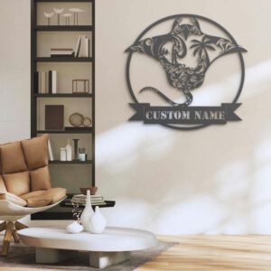 Custom-Surfing-Manta-Ray-Metal-Wall-Art-LED-Light-2