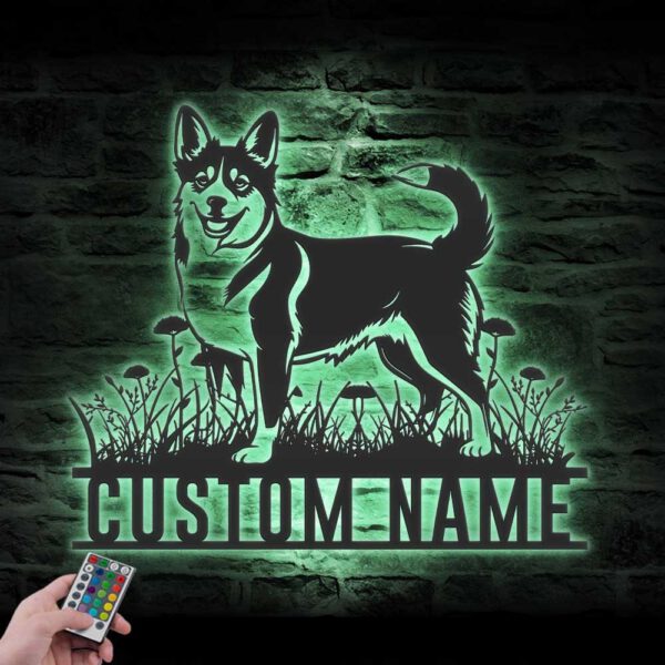 Custom-Swedish-Vallhund-Metal-Wall-Art-LED-Light_7