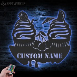 Custom-Sweet-Ice-Cream-Shop-Metal-Wall-Art-LED-Light-2