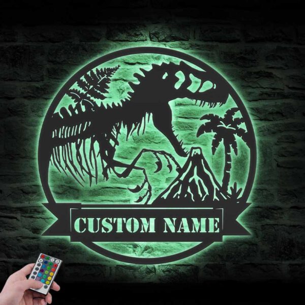 Custom-T-Rex-Tyrannosaurus-Dinosaur-Metal-Wall-Art-LED-Light-4-1