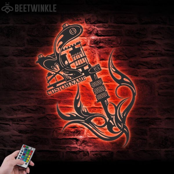 Custom-Tattoo-Artist-Metal-Wall-Art-LED-Light-4