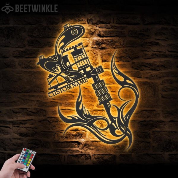 Custom-Tattoo-Artist-Metal-Wall-Art-LED-Light-6