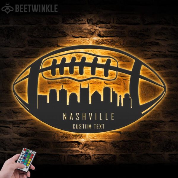 Custom-Tennessee-Skyline-American-Football-Metal-Wall-Art-LED-Light-7