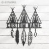 Custom-Tent-Native-American-Indian-Teepee-Metal-Wall-Art-LED-Light-2