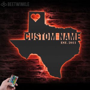 Custom-Texas-Map-Metal-Wall-Art-LED-Light-2