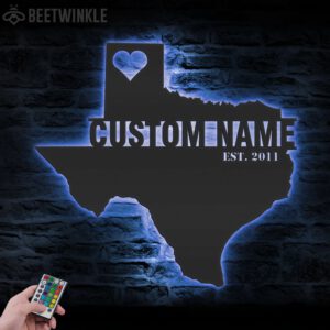 Custom-Texas-Map-Metal-Wall-Art-LED-Light-3