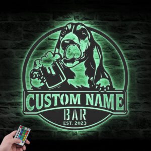 Custom-Thirsty-Hound-Beer-Pub-Metal-Wall-Art-LED-Light-3