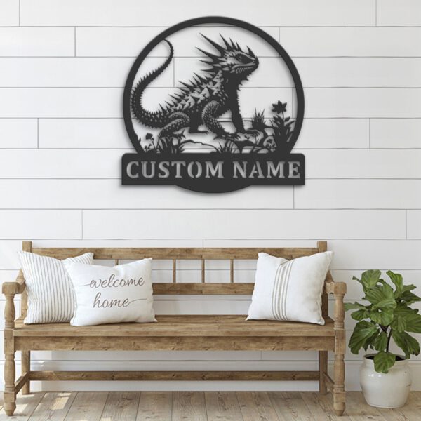 Custom-Thorny-Devil-Lizard-Metal-Wall-Art-LED-Light-5