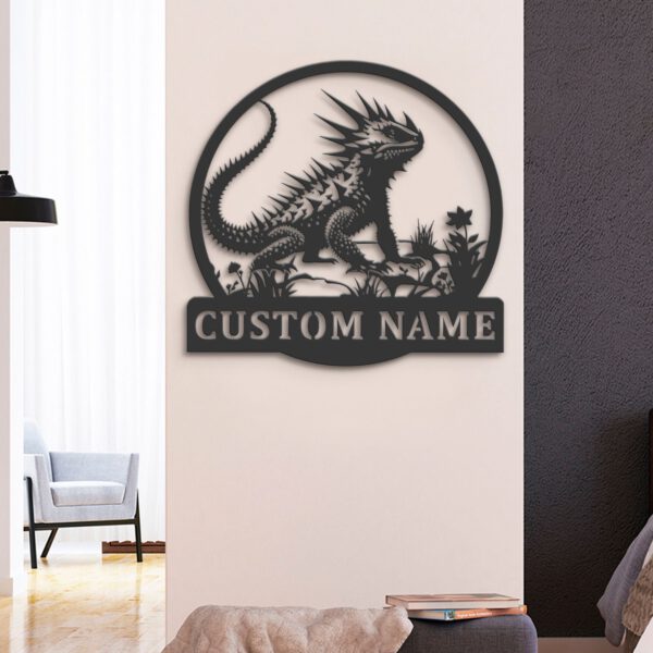 Custom-Thorny-Devil-Lizard-Metal-Wall-Art-LED-Light-6