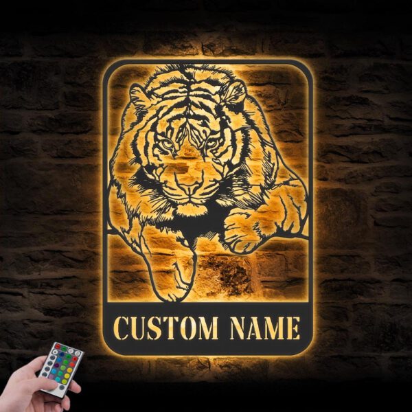 Custom-Tiger-Metal-Wall-Art-LED-Light-3