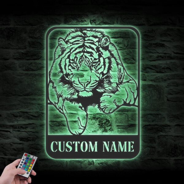 Custom-Tiger-Metal-Wall-Art-LED-Light-8