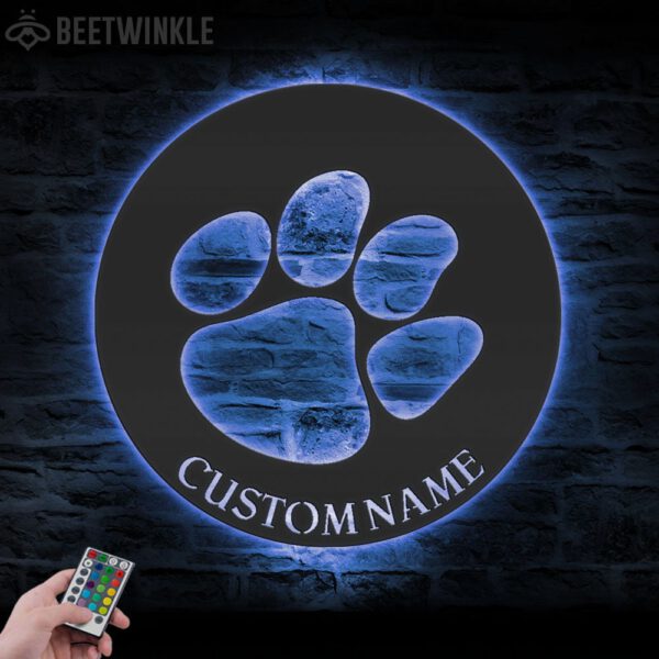 Custom-Tiger-Paw-Metal-Wall-Art-LED-Light-5-1