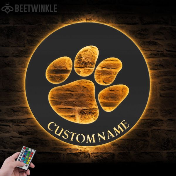 Custom-Tiger-Paw-Metal-Wall-Art-LED-Light-6-1