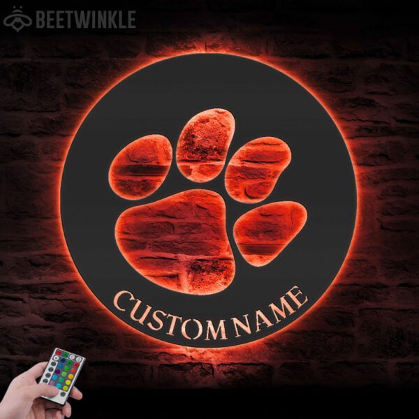 Custom-Tiger-Paw-Metal-Wall-Art-LED-Light-7-1