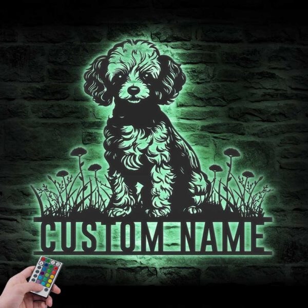 Custom-Toy-Poodle-Metal-Wall-Art-LED-Light_3