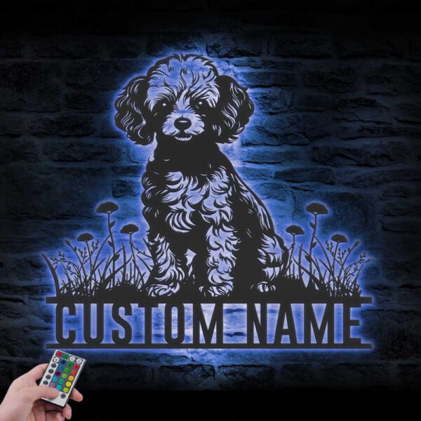 Custom-Toy-Poodle-Metal-Wall-Art-LED-Light_5