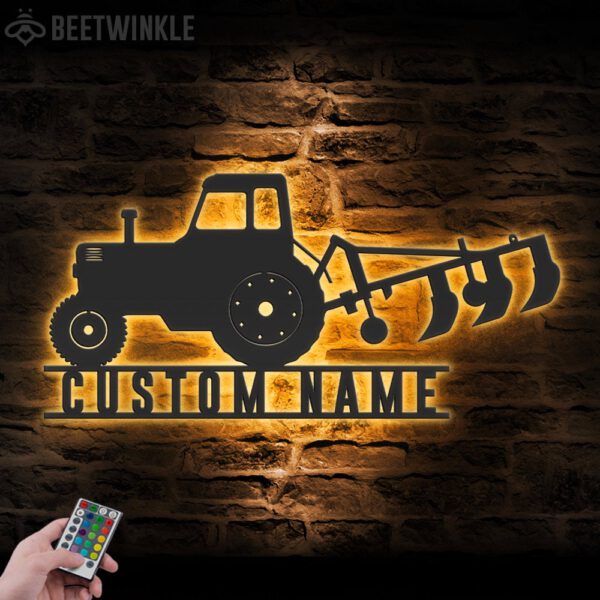 Custom-Tractor-Driver-Metal-Wall-Art-LED-Light-1