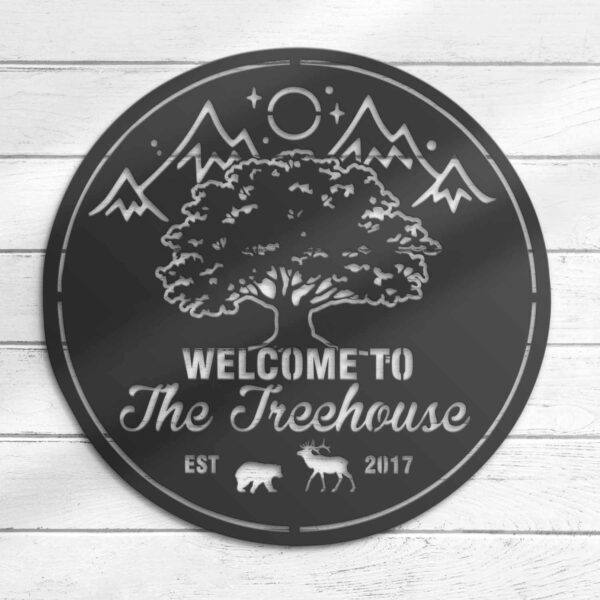 Custom-Treehouse-Cabin-Life-Metal-Wall-Art-LED-Light-4