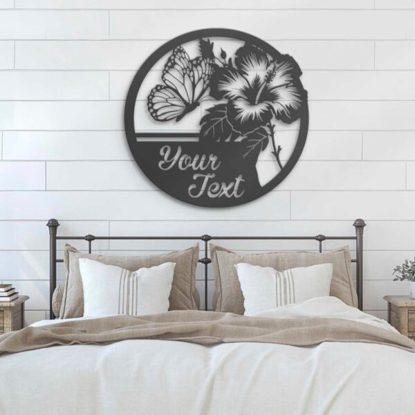 Custom-Tropical-Hibiscus-Metal-Wall-Art-LED-Light-8