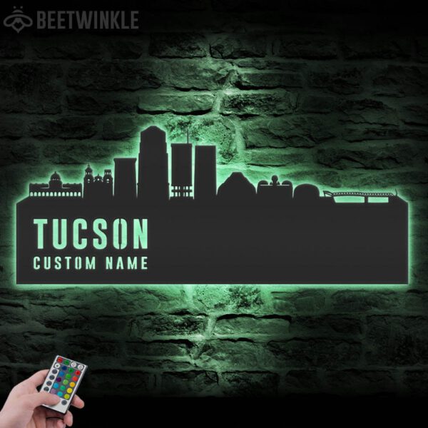 Custom-Tucson-Skyline-Metal-Wall-Art-LED-Light-6