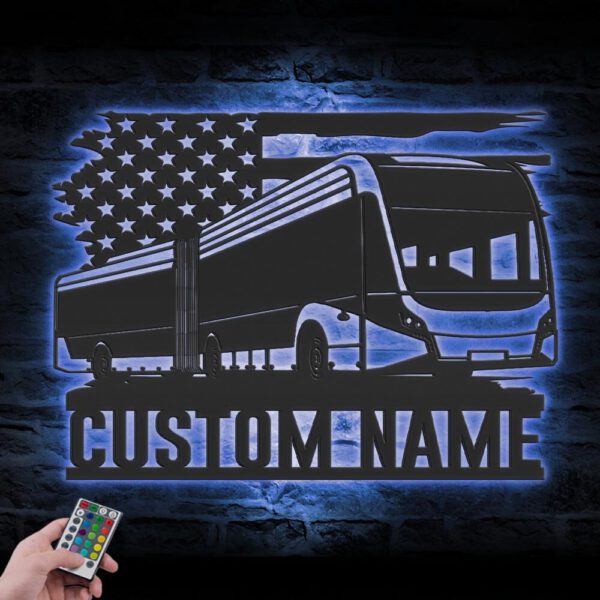 Custom-US-Airport-Bus-Driver-Metal-Wall-Art-LED-Light_6