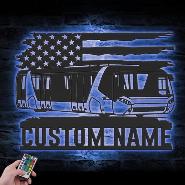 Custom-US-Airport-Bus-Driver-Metal-Wall-Art-LED_1