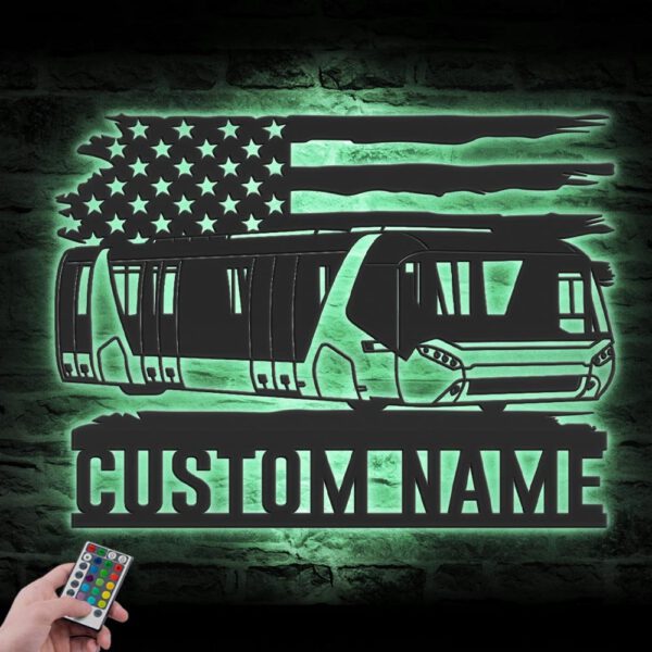 Custom-US-Airport-Bus-Driver-Metal-Wall-Art-LED_5