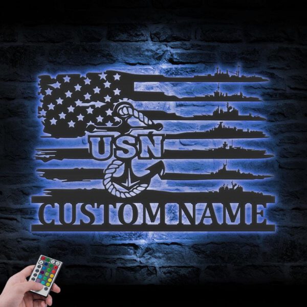 Custom-US-Anchor-Navy-Ships-Metal-Wall-Art-Led-Light-6