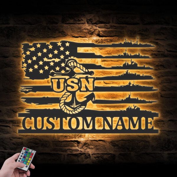 Custom-US-Anchor-Navy-Ships-Metal-Wall-Art-Led-Light-7