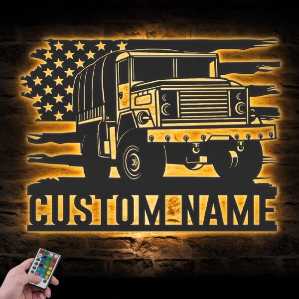 Custom-US-Army-Transport-Metal-Wall-Art-LED-Light_6