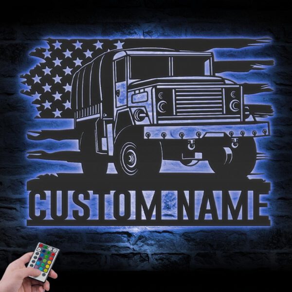 Custom-US-Army-Transport-Metal-Wall-Art-LED-Light_7