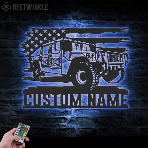 Custom-US-Army-Transport-Metal-Wall-Art-LED_1