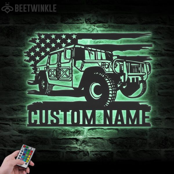 Custom-US-Army-Transport-Metal-Wall-Art-LED_2