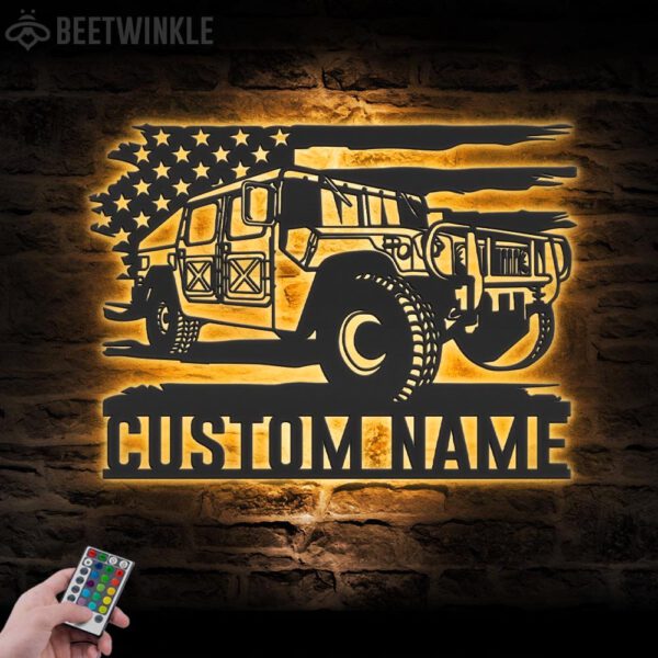 Custom-US-Army-Transport-Metal-Wall-Art-LED_6