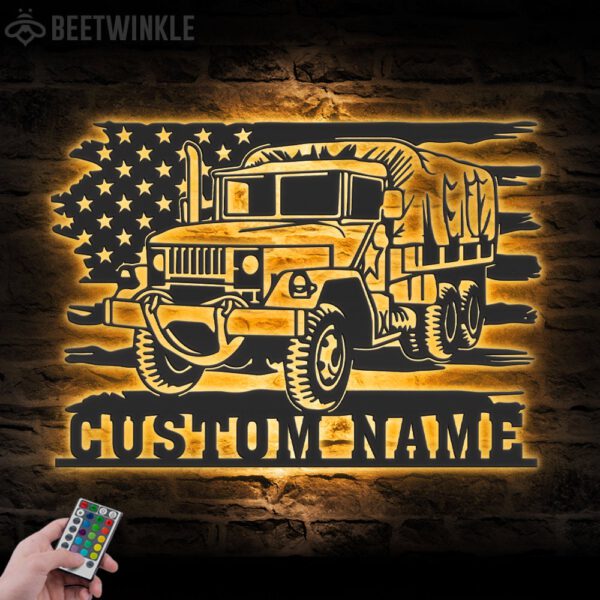 Custom-US-Army-Truck-Metal-Wall-Art-LED-Light_3