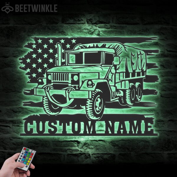 Custom-US-Army-Truck-Metal-Wall-Art-LED-Light_8