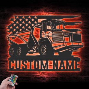 Custom-US-Articulated-Drump-Truck-Driver-Metal-Wall-Art-LED-Light_1