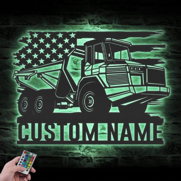 Custom-US-Articulated-Drump-Truck-Driver-Metal-Wall-Art-LED-Light_4