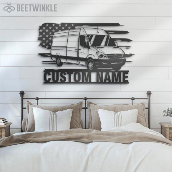 Custom-US-Cargo-Delivery-Van-Truck-Driver-Metal-Wall-Art-LED-Light-6