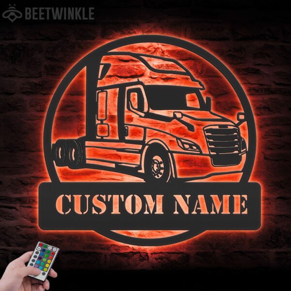 Custom-US-Cascadia-Truck-Driver-Metal-Wall-Art-LED-Light-12