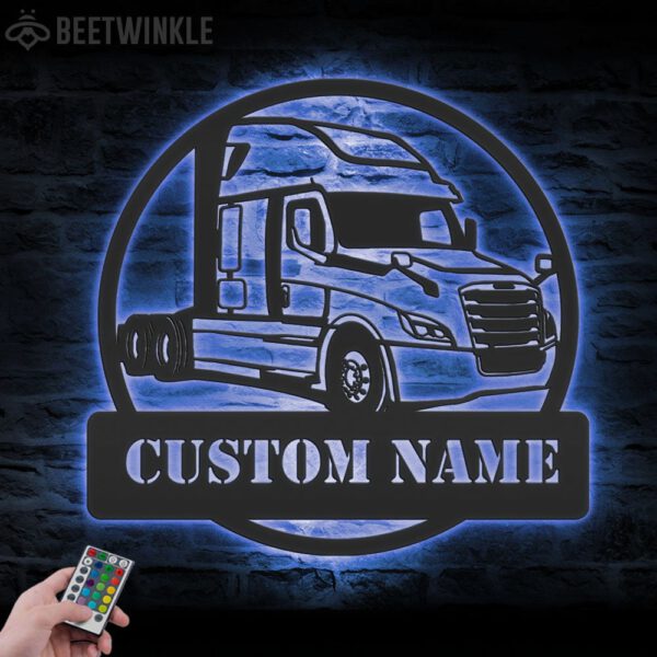 Custom-US-Cascadia-Truck-Driver-Metal-Wall-Art-LED-Light-17