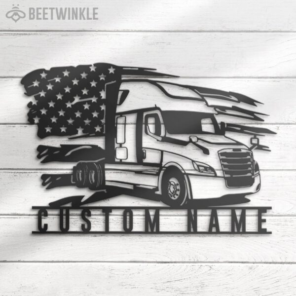 Custom-US-Cascadia-Truck-Driver-Metal-Wall-Art-LED-Light-2