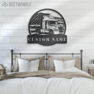 Custom-US-Cascadia-Truck-Driver-Metal-Wall-Art-LED-Light-3-1