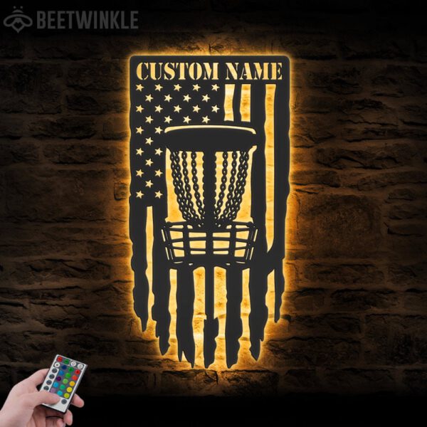 Custom-US-Disc-Golf-Player-Metal-Wall-Art-LED-Light-3