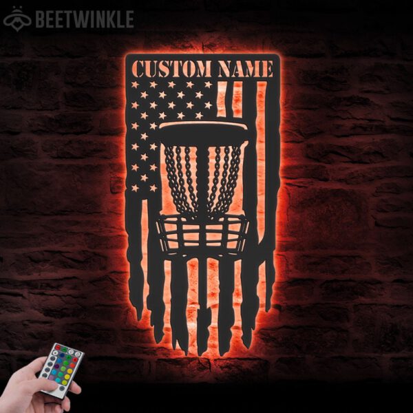 Custom-US-Disc-Golf-Player-Metal-Wall-Art-LED-Light-8